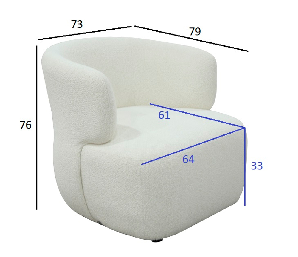 Кресло Тироло (Tirolo) букле белое 73x79x76см Garda Decor