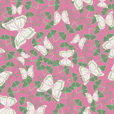 Бабочки листьях гинкго