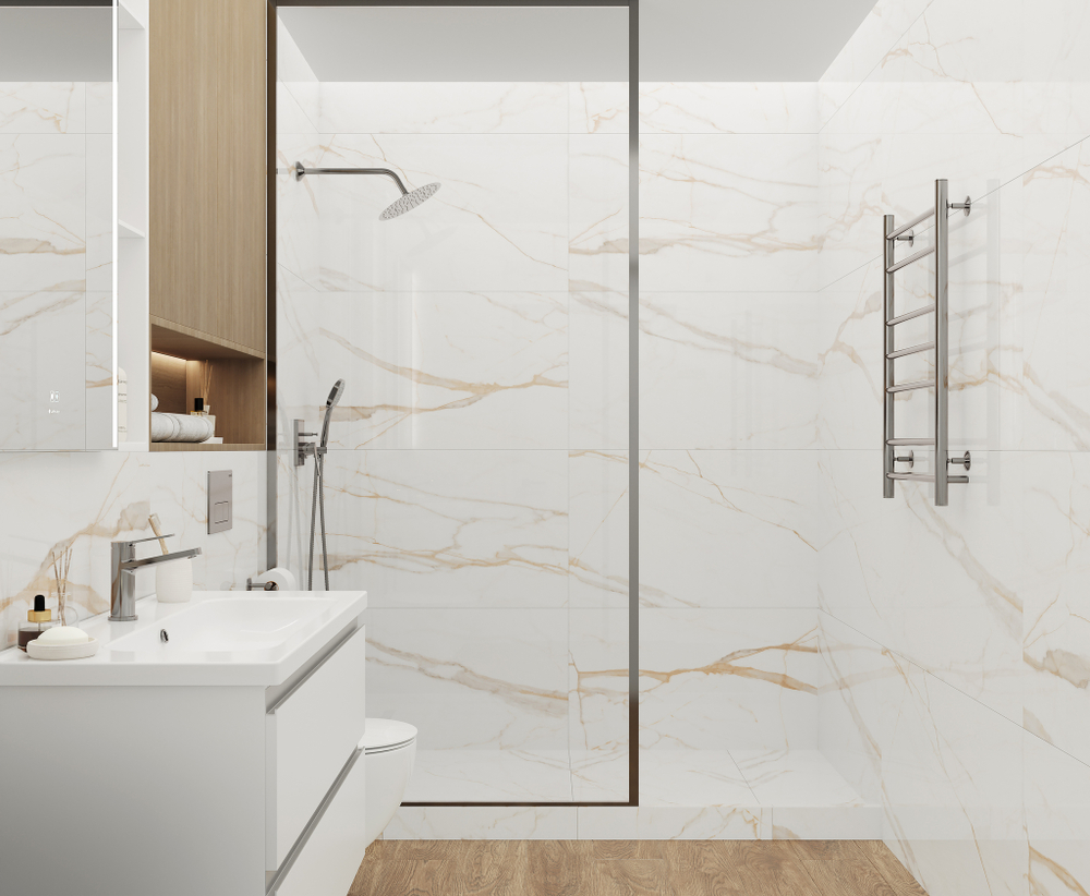 Глазурованный керамогранит Ceradim Calacatta Goddes 120x60 см 1.44 м² полированный цвет золотой