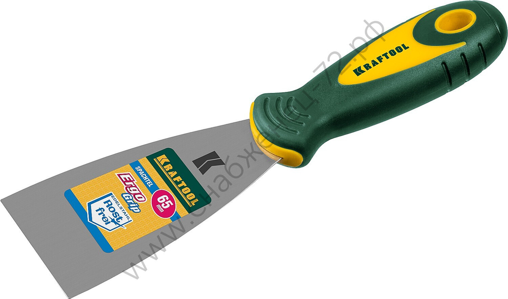 KRAFTOOL 65 мм х-образное профилированное полотно двухкомпонентная ручка, нержавеющий, Шпатель (10035-065)