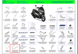 2DP-F2865-00-P4. COVER, FRONT. Gray. Front grill NMAX GPD150A. NMX. N-Max