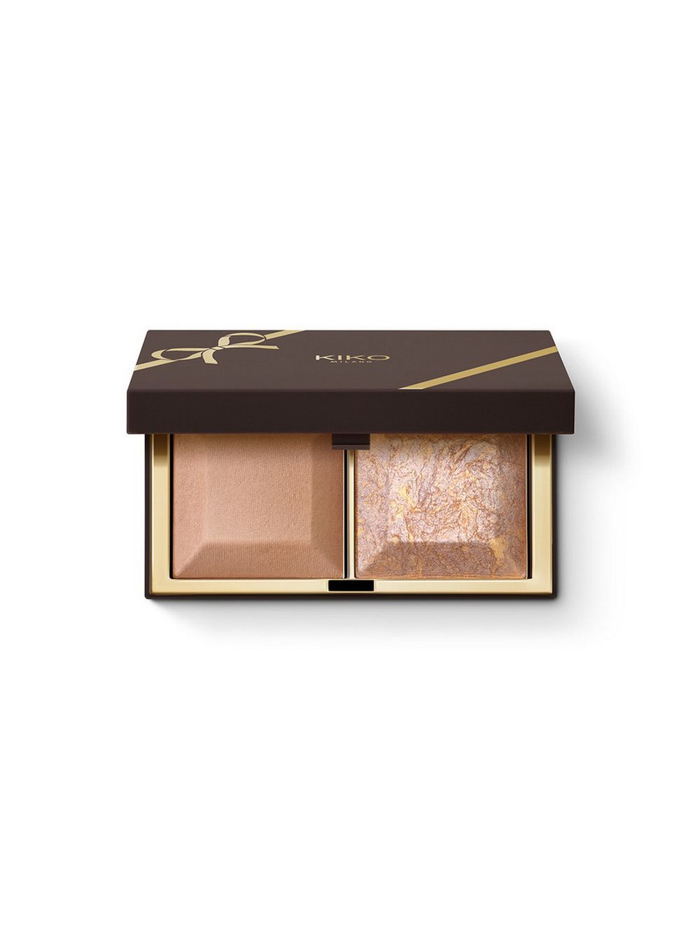 Двойные румяна с сияющим и матовым финишем KIKO Milano Sweet Affairs Duo Cocoa Blush - 02 Sweet Biscuit