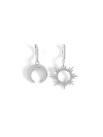 Серьги "Sun and moon" Silver