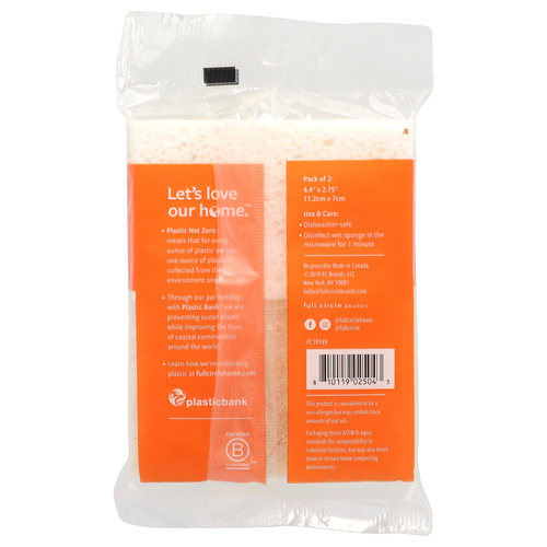 Full Circle, Cleana Colada, усиленные губки для мытья посуды с кокосом, 2 упаковки