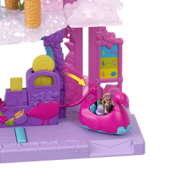 Polly Pocket - Фламинго Мойка Набор с 2 куклами, 2 животными и транспортным средством HHJ05