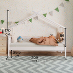 Кровать домик Джульетта 90х200, детская, из массива сосны с бортиками