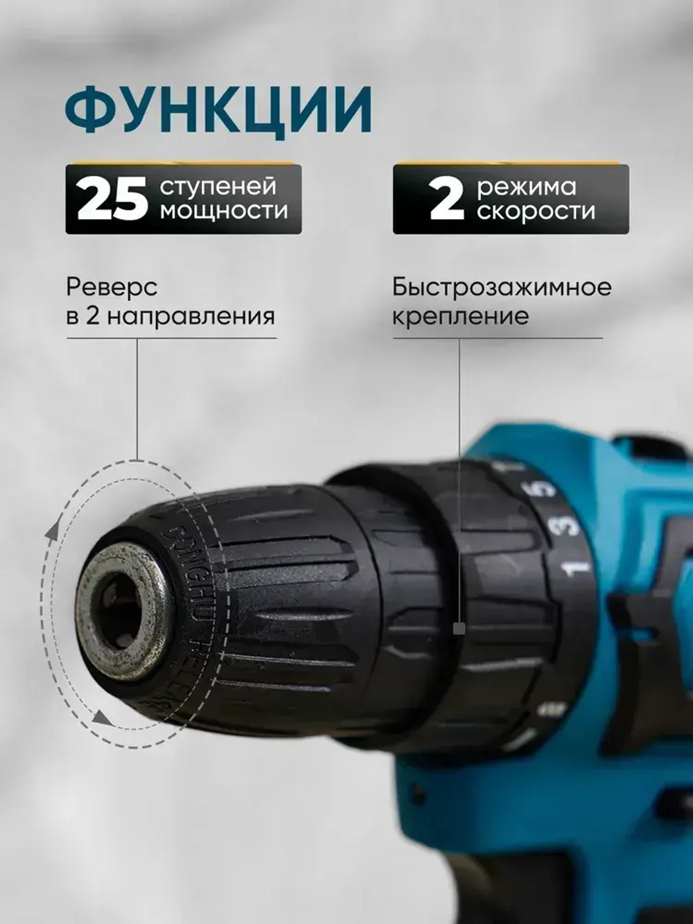 Набор инструментов с шуруповертом, шуруповерт аккумуляторный 21V с насадками для профессионального и домашнего использования, 2 АКБ