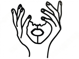 Топпер акриловый силуэт "Предвкушение" черный