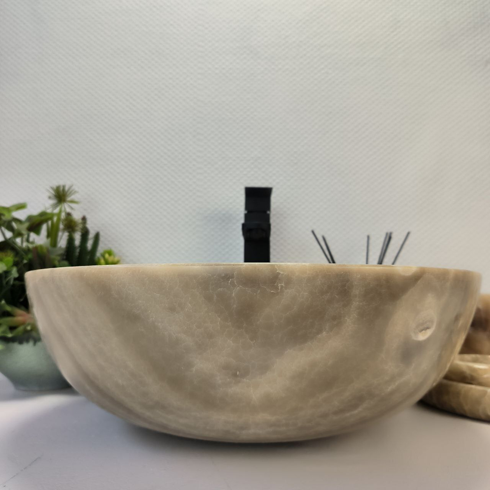 Раковина из оникса Bowl Grey TinLip BO-63003 45*45*15 43