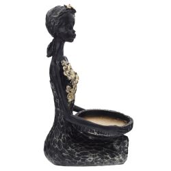 GAEM Фигурка декоративная "Африканка" с подставкой д/мелочей, L13 W13,5 H34 см
