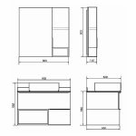 Тумба с раковиной Comforty Штутгарт 00-00002868 90 дуб тёмно-коричневый