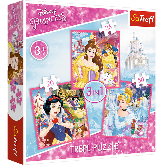 Puzzle &quot;3in1&quot; - The enchanted world of princesses / Disney Princess