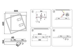 Ambrella Настенно-потолочный светодиодный светильник с пультом LineTech FL5138