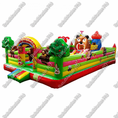 Детский надувной батут-горка "Маша и медведи" 12*9*5 м