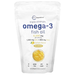 Micro Ingredients, омега-3, рыбий жир, тройная сила, лимон, 120 капсул (1400 мг в каждой)