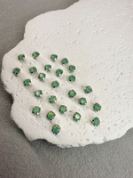 Шатоны 4 мм, Хризолит опал в серебре, 25 шт