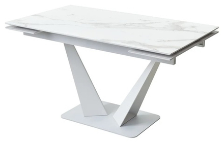 Стол М-City DISAUR Ниагара 140 Белый мрамор, стекло, Белый
