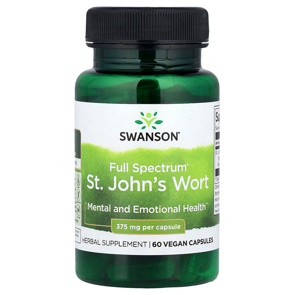 Swanson Vitamins, Full Spectrum® зверобой, 375 мг, 60 веганских капсул