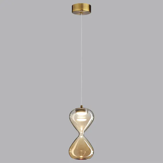5093/4L PENDANT ODL25 415 античн.бронза/прозрачн./янтарный градиент/металл/стекло Подвес LED 4W 4000K 388Лм GLESSI