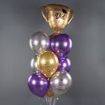 Воздушный Шар (12''/30 см) Ура, Выпускной!, Ассорти, хром, 2 ст, 25 шт.