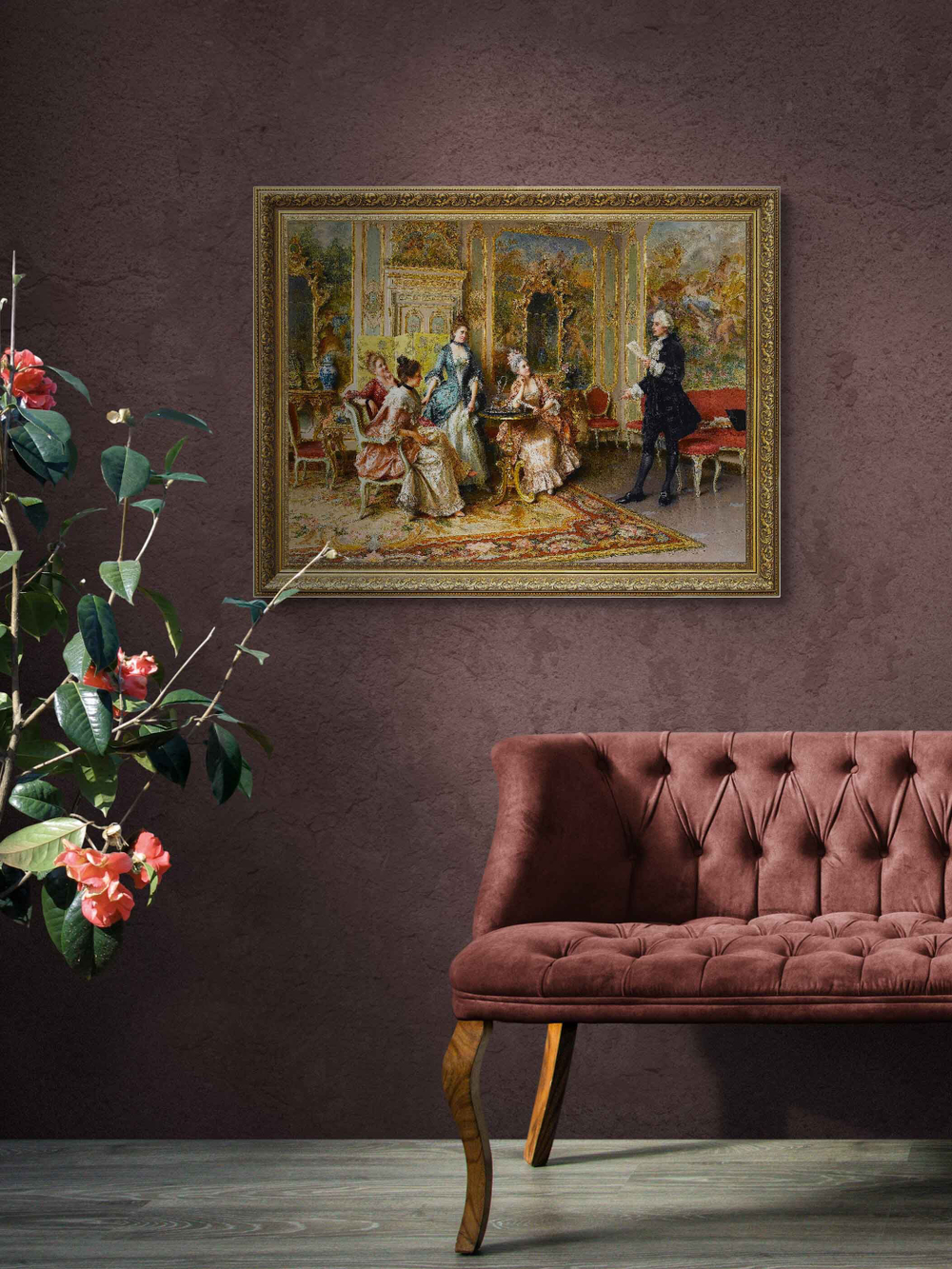 Картина на стену для интерьера на холсте "Золотой век" в классической раме 41*51 см