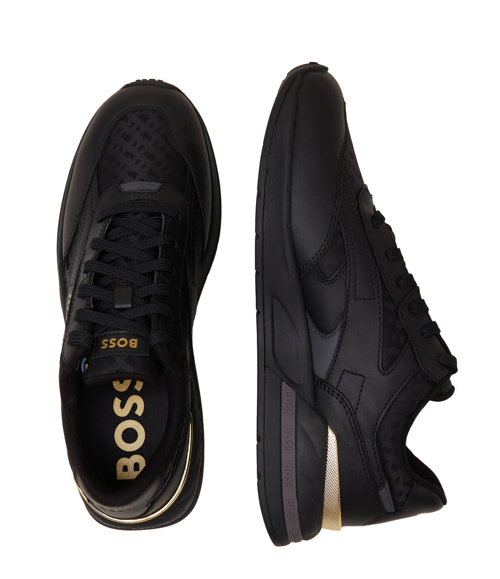 Кожаные кроссовки kurt runn mnmx BOSS BLACK - черный(50502901)
