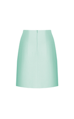 Юбка мини льняная драпированная с пуговицами