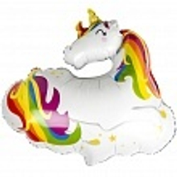 Шар (32""/81 см) Фигура, Единорог на облаке, 1 шт. Б023