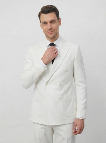 Мужской костюм двубортный (белый) А78