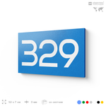 Номер на дверь 329, табличка на дверь для офиса, квартиры, кабинета, аудитории, склада, голубая 120х70 мм, Айдентика Технолоджи