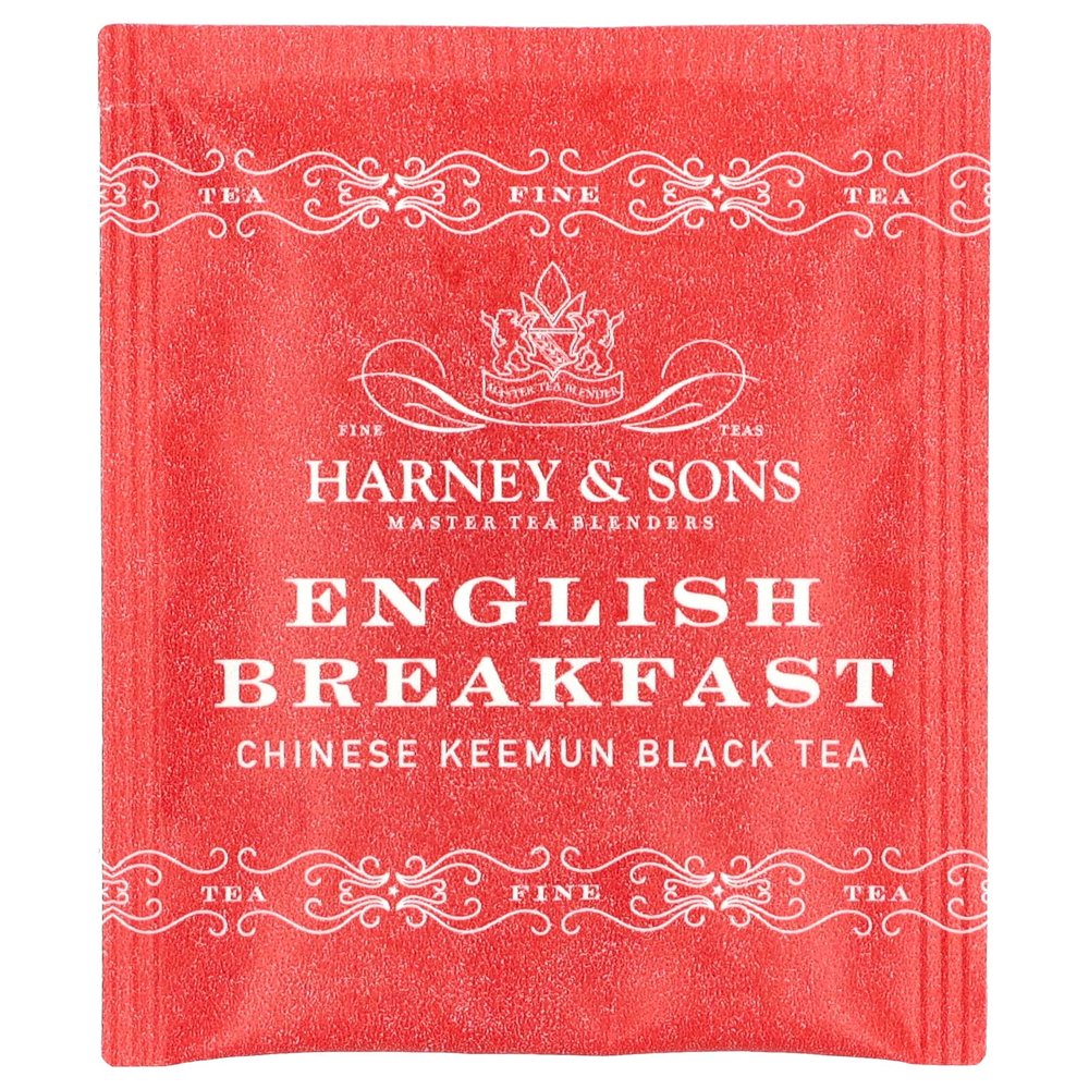 Harney & Sons, Китайский черный чай кимун, английский завтрак, 50 чайных пакетиков, 90 г (3,17 унции)