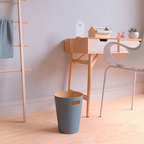 Корзина для мусора woodrow, 7,5 л, серо-голубая