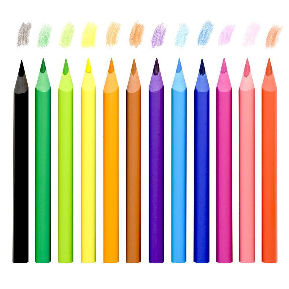 Набор карандашей 12цв. утолщенные укороченные кругл. пластик,точилка "Мишки" (Каляка-Маляка)