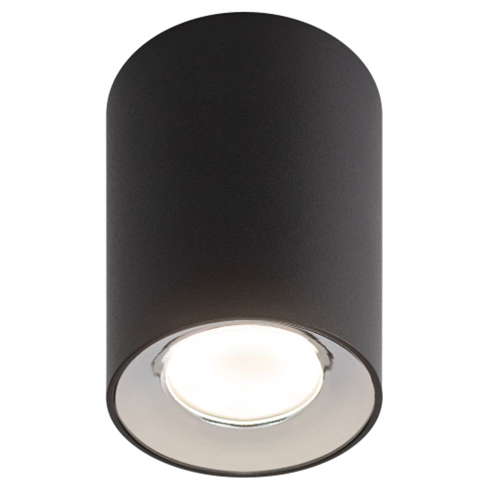 Светильник настенно-потолочный спот ЭРА OL1 GU10 BK/CH под лампу MR16/GU10 черный/хром IP20 | Накладные светильники