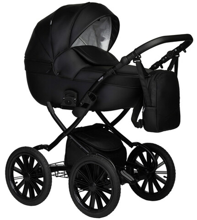 Детская коляска Indigo Mio Eco Plus 14 2 в 1 01 черная кожа