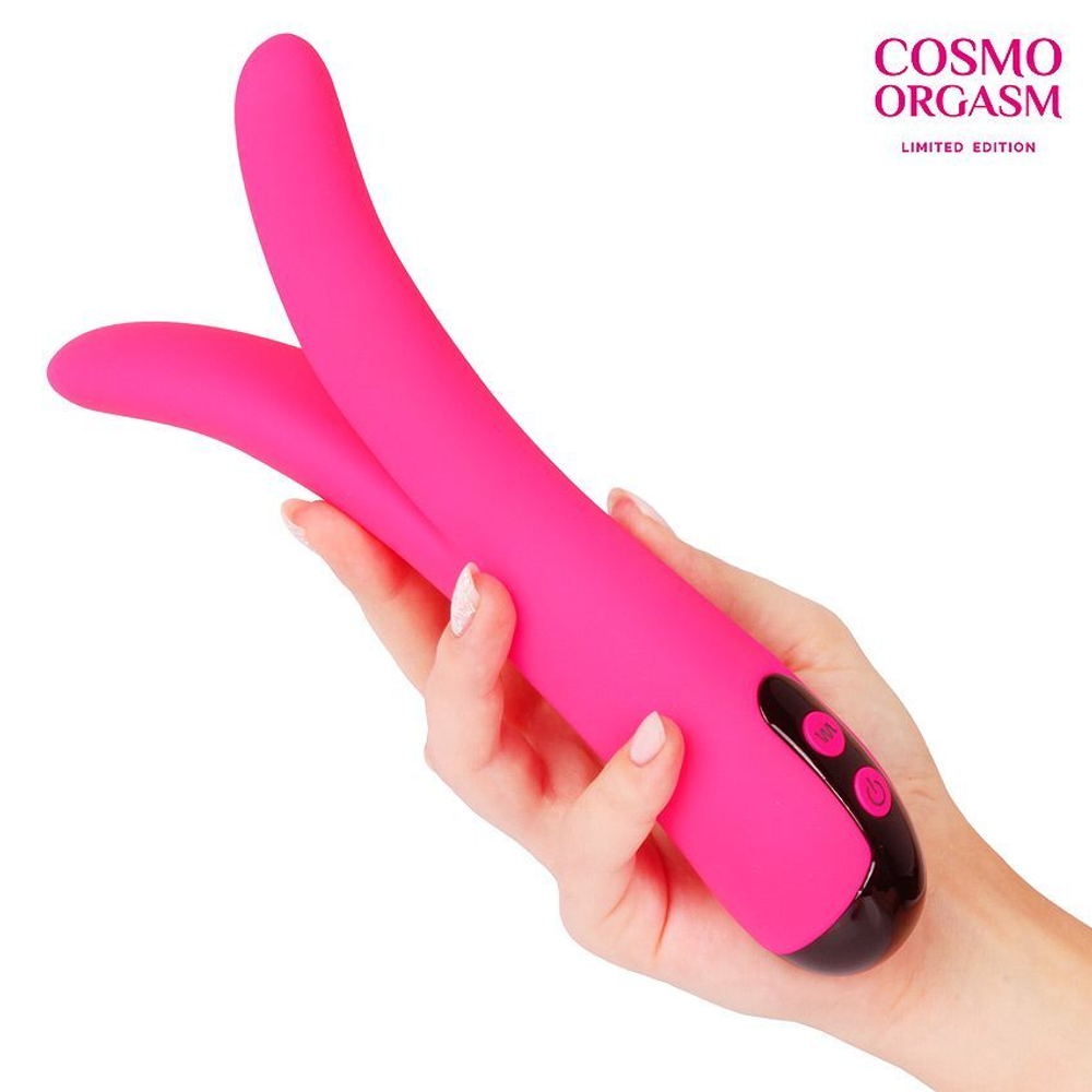 Cosmo CSM-23157 – розовый аккумуляторный сплит-вибратор для точки G, 22 см