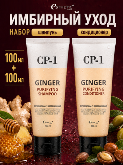 ESTHETIC HOUSE Набор шампунь и бальзам для волос имбирный CP-1 Ginger Purifying 2х100мл