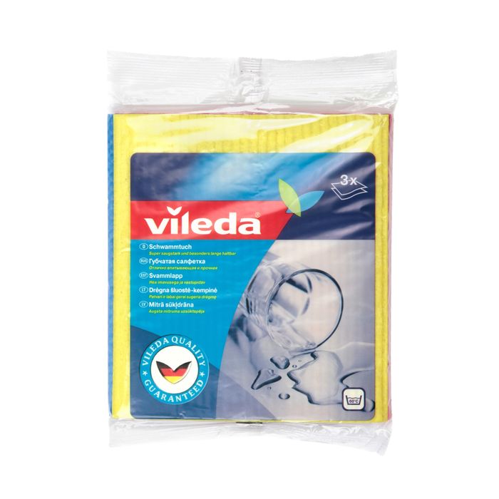 Vileda Губчатая салфетка Sponge Cloth, 3 шт