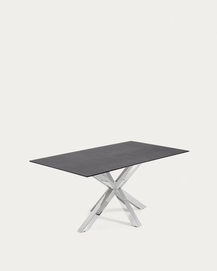 Arya Cтол обеденный 180x100 нержавеющая сталь с керамической столешницей Iron Moss