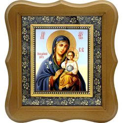 Неувядаемый цвет. Икона Божьей матери на холсте.