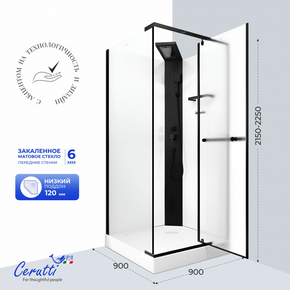 Душевая кабина Ceruttispa МИМИ (MIMI) 90BF (90x90x215-225)