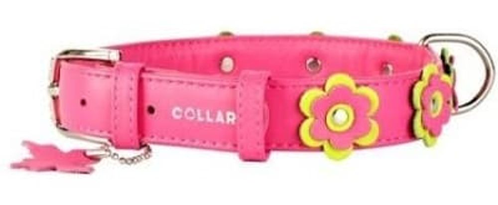 Ошейник "CoLLaR Glamour" с украшением аппликация (ширина 10мм, длина 19-25см) розовый