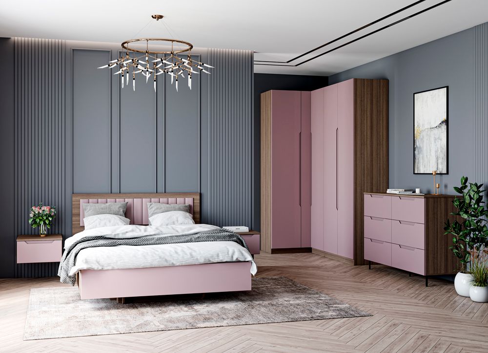 МС Роза Шкаф 450 Орех Франклин/Тренто Бежевый скин