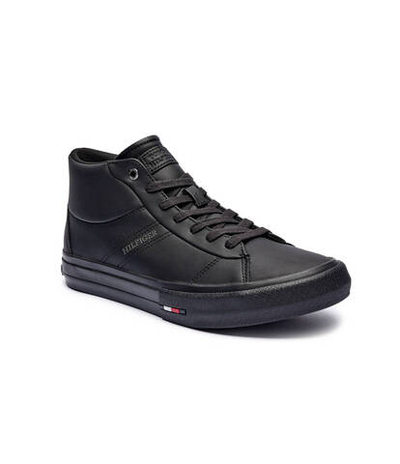 Кожаные кроссовки Tommy Hilfiger - черный(FM0FM05202)