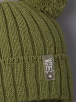 Шапка детская осенняя с завязками и помпонами