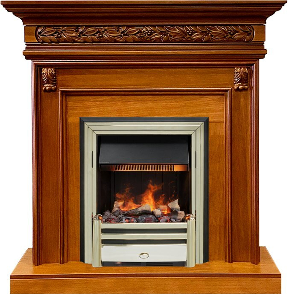Каминокомплект Valletta - Орех с очагом Cavendish