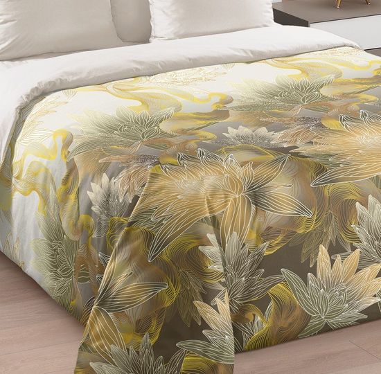 Евро Макси комплект постельного белья Нимфея (Король) перкаль