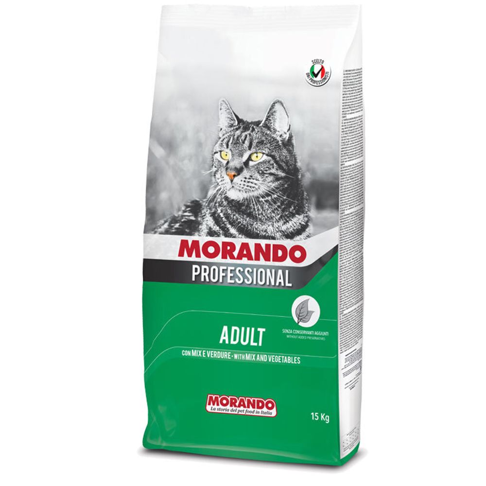 Morando Professional Gatto сухой корм для взрослых кошек Микс с овощами 15 кг