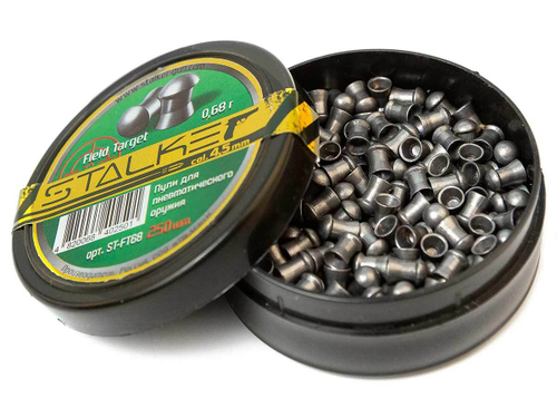 Пульки STALKER Field Target 4.5мм вес 0,68г (250 штук) (ST-FT68)