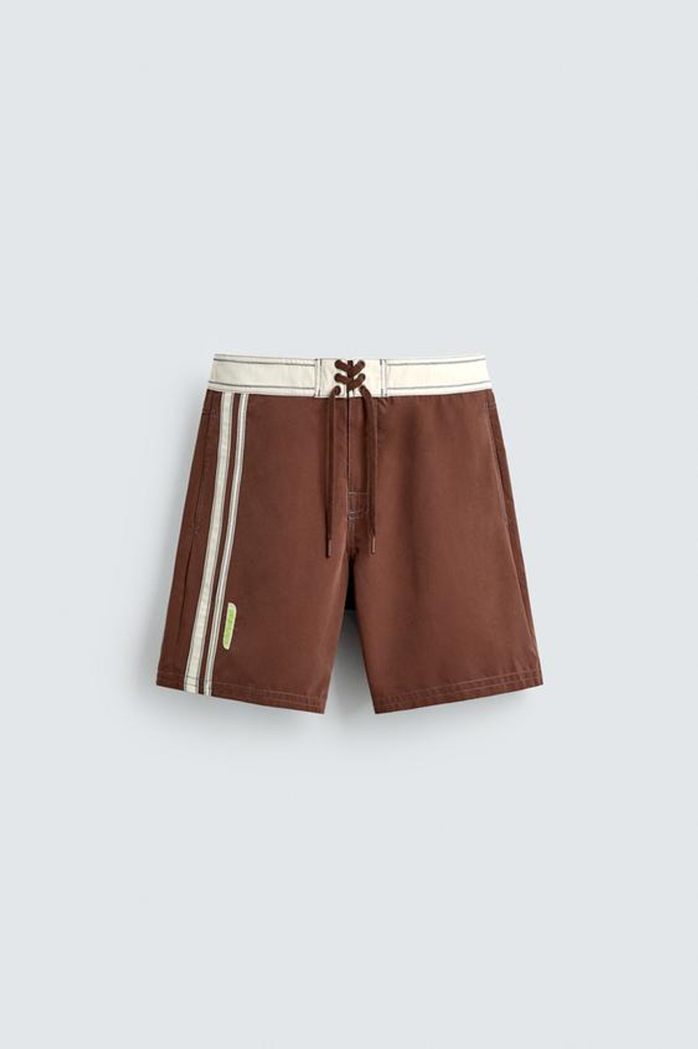 ZARA X PUKAS SURF ДЛИННЫЕ ПЛАВКИ С ПОЛОСАМИ, КОРИЧНЕВЫЙ